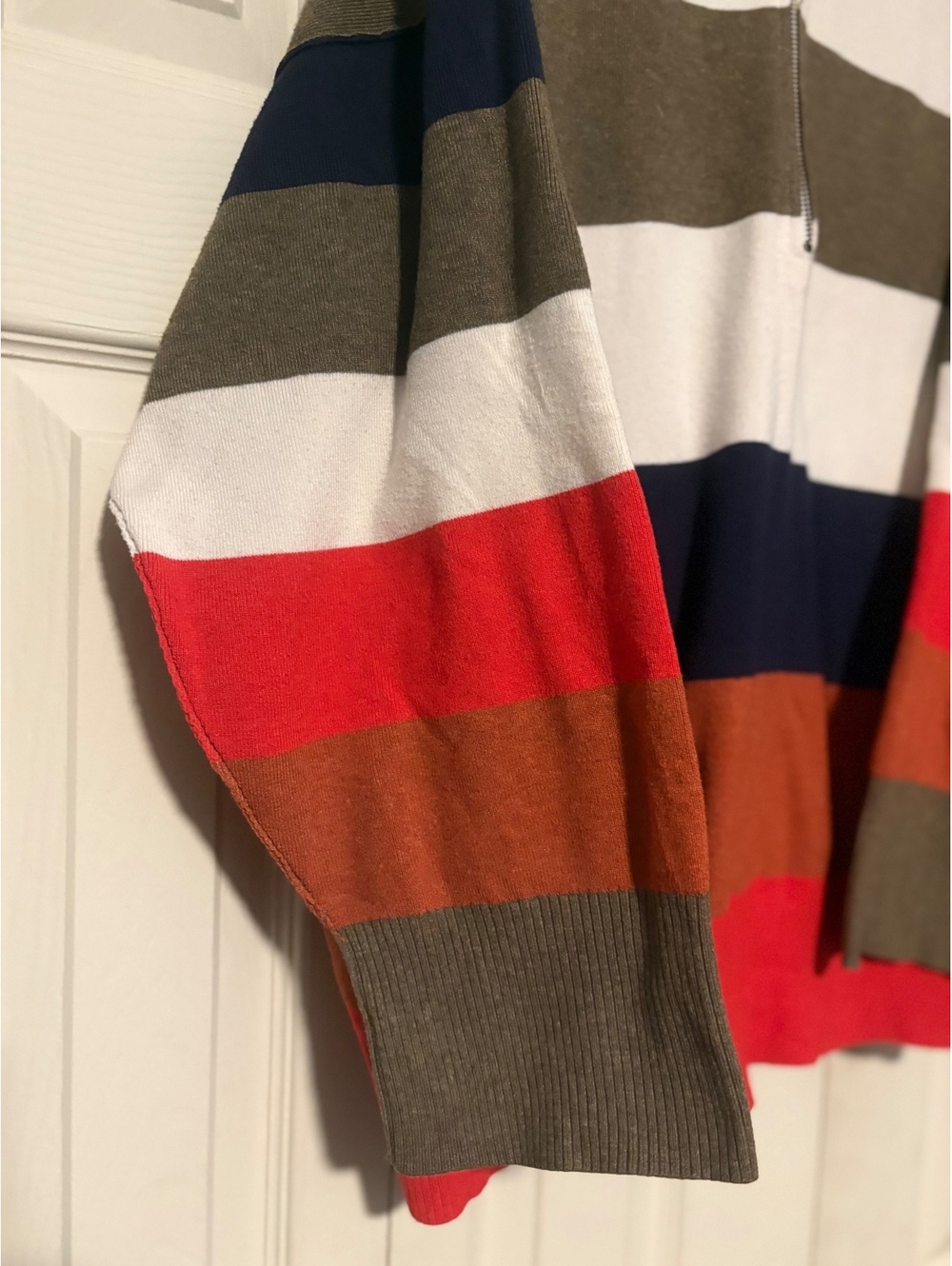 Free People Coastal Stripe Half Zip Pullover Oversized Small Blokecore Fisherman - Picture 5 of 7